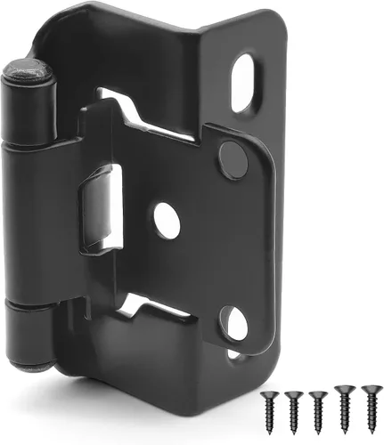 Miniatura 17 de Bisagras para puertas de gabinete de cocina de 3/8 pulgadas, paquete de 4 pares de bisagras de gabinete semiocultas negras, bisagras de puerta