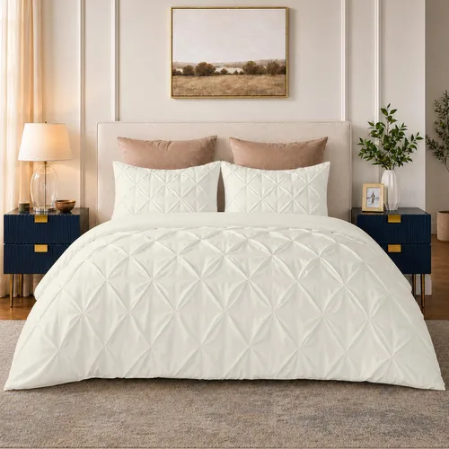 Miniatura 22 de SLEEP-NEST Luxuries - Funda de edredón plisada decorativa, tamaño individual/individual XL, 68 x 90 pulgadas, 3 piezas, con cierre de cremallera