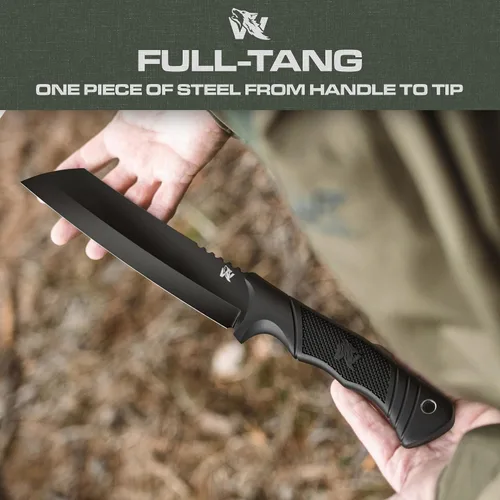 Miniatura 3 de ODENWOLF W Machete – Machete de supervivencia de espiga completa con funda – Cuchillo machete fuerte de acero D2 para cortar árboles, para trabajo