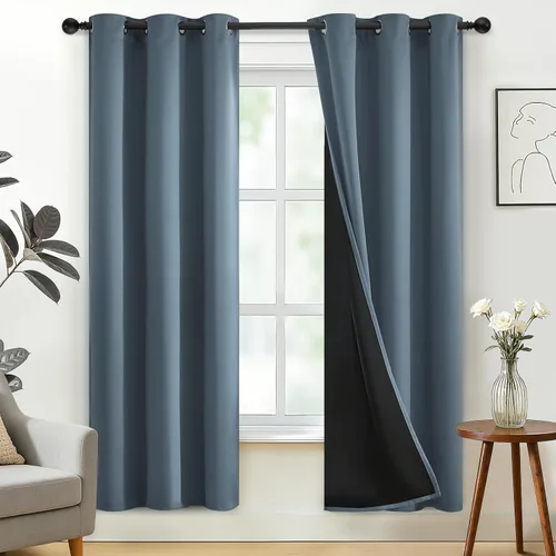 Miniatura 115 de SimpleHome - Cortinas opacas 100% para recámara, cortinas de ventana con ojales beige, con aislamiento térmico, cortinas de oscurecimiento