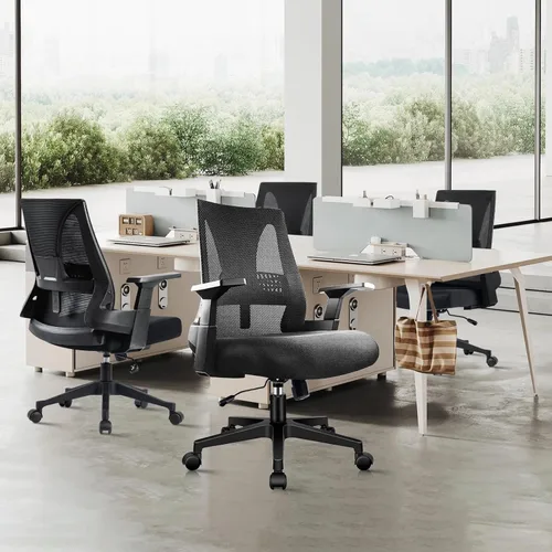 Miniatura 2 de CLATINA Silla de oficina grande y alta de 500 libras, sillas ergonómicas de malla resistente con soporte lumbar ajustable y asiento ancho y cómodo