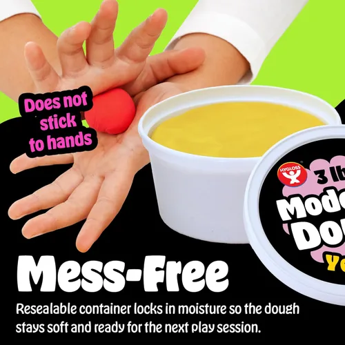Miniatura 3 de Hygloss Play - Masa de modelado para niños, masa sensorial segura y no tóxica para artes y manualidades, bañera de 3 libras, arcilla de juego