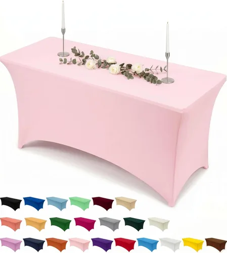 Miniatura 39 de Utopia Kitchen Mantel rectangular de spándex de 4 pies [1 unidad, negro] 200 GSM elástico, ajustado, lavable y resistente a las arrugas, cubierta