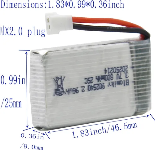 Miniatura 2 de Blomiky Paquete de 5 baterías Li-PO 25C MX2.0 de 3.7 V 800 mAh y caja de tablero 4 en 1 para Syma X5SW X5C-1 X5 X5C X5SC H42 T5W H5C CW4 SS40 FQ36