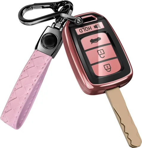 Miniatura 22 de Lucrum Compatible con funda para llavero Honda y llavero de cuero - Estuche de llavero de TPU para Accord Civic CR-V HR-V Pilot Ridgeline SE LX