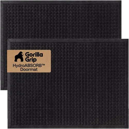 Miniatura 17 de GORILLA GRIP® HydroABSORB - Tapete ultra absorbente para puerta delantera y entrada exterior, atrapa la suciedad y la humedad, tapete de bienvenida