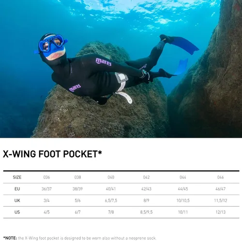 Miniatura 3 de Mares X-Wing Freediving Fins Tapered-Blade V-Tip Soft Swimming Fins for Freediving & Spearfishing