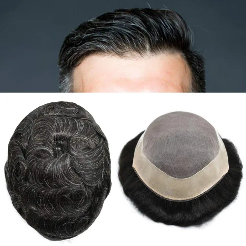 Miniatura 69 de Toupee cabello humano fino mono revestimiento de poliéster alrededor de la postizo duradero NPU monofilamento sistema de reemplazo de cabello