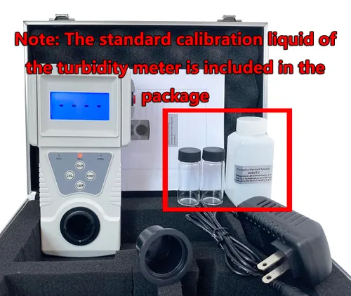 Medidor de turbidez de laboratorio Turbidímetro Probador de turbidez de agua líquida con solución de calibración estándar Rango de medición 0 a