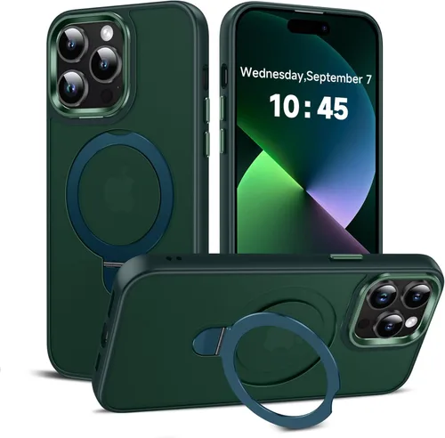 Miniatura 10 de LeYi para iPhone-13 Funda/iPhone-14 Fundas: con soporte para MagSafe i Phone 13Funda con anillo magnético iPhone14 iPhone13 Cubierta Funda para Negro