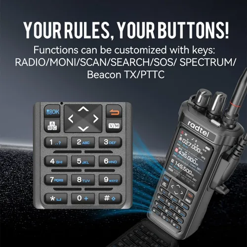 Miniatura 5 de Radtel RT-950 PRO Radio Ham TX GPS/APRS, Walkie Talkie de Largo Alcance de 10W de Mano Radio Bidireccional, RX AM/FM/CB/SW/MW/LW, Programación por