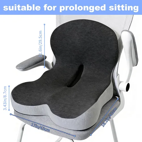Miniatura 3 de Cojín de asiento de espuma viscoelástica para sentarse durante mucho tiempo, almohadillas para silla, diseño ergonómico en forma de L para sillas