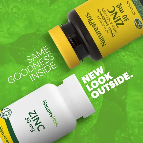 Miniatura 2 de Comprimidos de Zinc NaturesPlus - 30 mg, 90 tabletas vegetarianas - Suplemento para el sistema inmunológico para el crecimiento y reparación celular