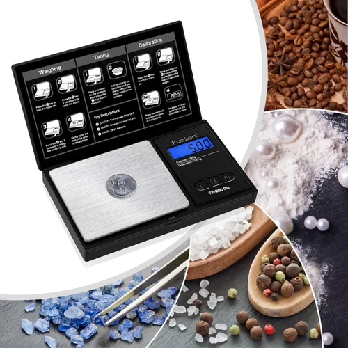 Miniatura 6 de Fuzion - Báscula de gramos, báscula de bolsillo con precisión de 0.01 gramos, báscula digital pequeña de 200g para alimentos, joyería, hierbas, Negro
