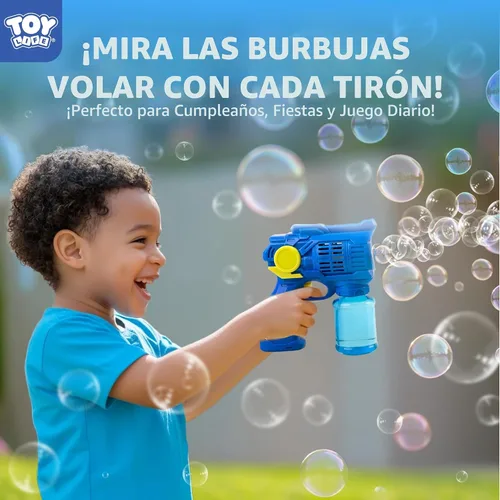 Miniatura 4 de TOY Life Paquete de 3 pistolas de burbujas para niños, soplador automático de burbujas, a prueba de fugas y ligeras, juguetes de verano al aire