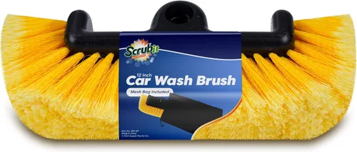 SCRUBIT Cepillo de lavado de automóvil de 12 pulgadas con cerdas suaves para limpieza de autos, camiones, barcos, cubiertas y casas, el cepillo de