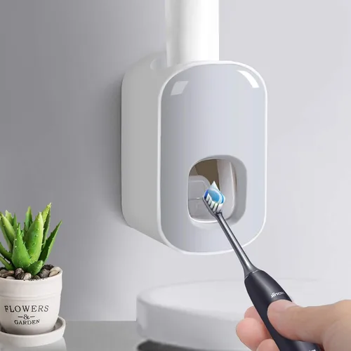 Dispensador de pasta de dientes, exprimidor automático de pasta de dientes para niños y adultos, soporte de pasta de dientes manos libres montado en