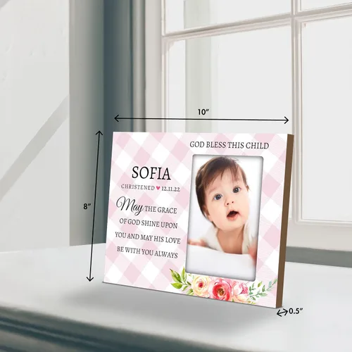 Miniatura 4 de Lifesong Milestones Marco de fotos personalizado para bautizo, regalos de bautismo para niñas, niños, padrinos, regalos de baby shower, baby shower