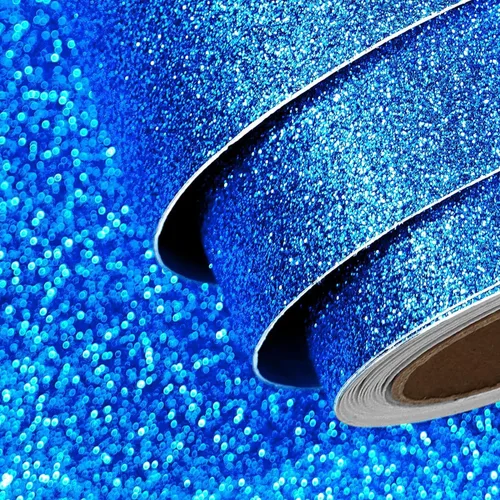 FunStick Cartulina azul real con purpurina de 15.8 x 78.8 pulgadas, papel de purpurina azul autoadhesivo, cartulina brillante para Cricut
