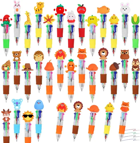 Miniatura 28 de CZWZ 8 piezas de bolígrafos de cuentas navideños, bolígrafos de plástico con cuentas y cuentas de silicona multicolor, bolígrafos navideños