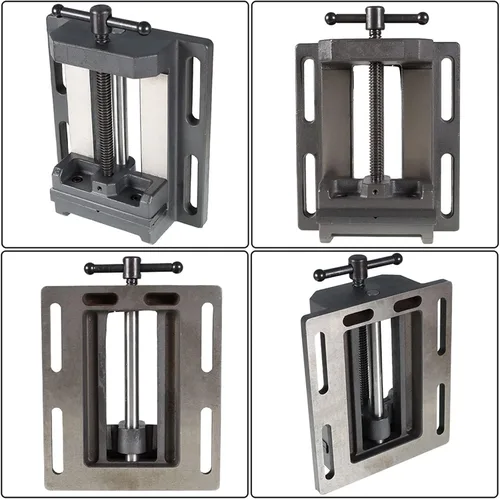 Miniatura 4 de findmall Tornillo de prensa de taladro de perfil bajo resistente con base estacionaria para taladrar roscado y escariado