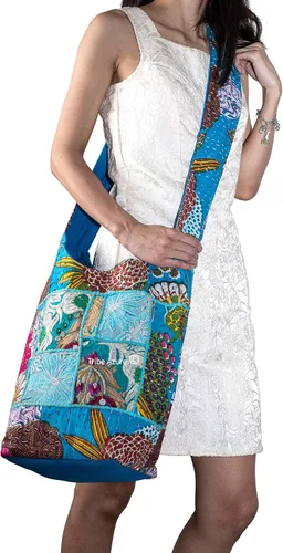 Miniatura 8 de Tribe Azure - Bolso bandolera de lona para mujer, estilo hobo, floral, para verano, bohemio