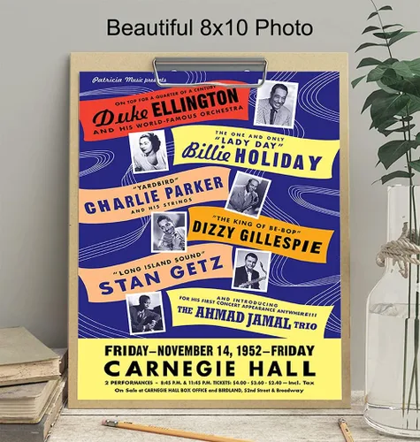 Miniatura 3 de Charlie Parker, Billie Holiday, Dizzy Gillespie, Ahmad Jamal, Stan Getz - Arte de pared afroamericano - Decoración de historia negra - Imagen