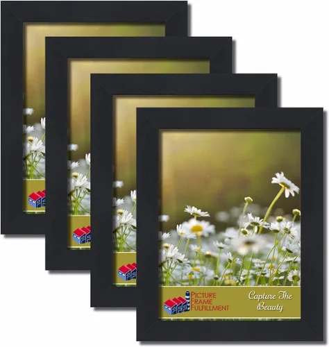Miniatura 5 de Pictureframefactoryoutlet set de 4 portarretratos de 8" por 10" de acabado suave, 1.25" de ancho, negro