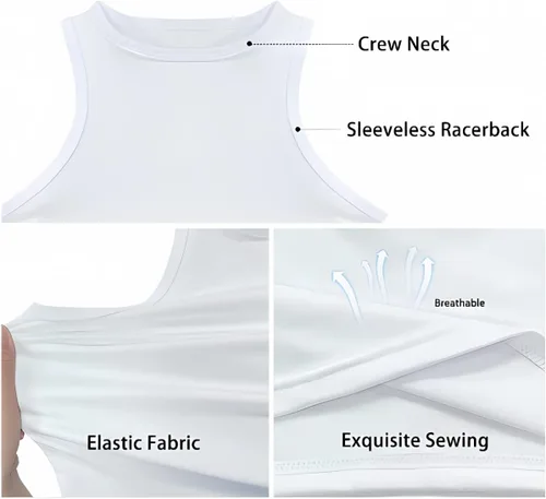Miniatura 6 de YEXIATODO Camisetas sin mangas para mujer, camisetas cortas sin mangas para salir
