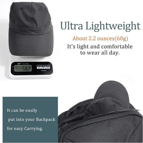 Miniatura 51 de Gorra de béisbol impermeable para hombre, sombrero de lluvia plegable para correr al aire libre, sombrero de pesca solar