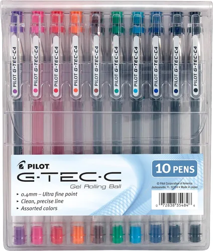 Miniatura 2 de PILOT G-Tec-C Bolígrafos de Tinta de Gel de Bola Rodante, Punta Ultra Fina (0.4mm), Tinta Negra, Paquete de 12 (35491)