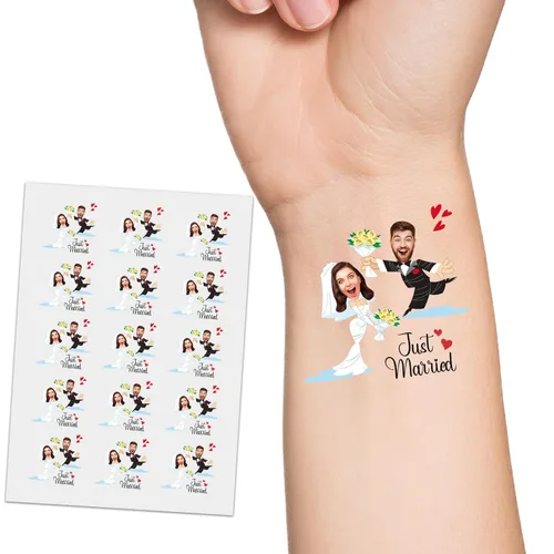 Miniatura 19 de YESCUSTOM Tatuajes temporales personalizados con foto, tatuaje facial personalizado con logotipo para adultos, parejas, mujeres, hombres, tatuajes