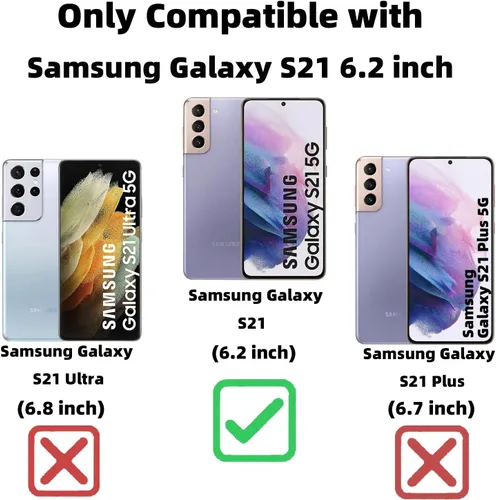 Miniatura 2 de ZONRW Funda magnética para Samsung Galaxy S21, para mujeres y niñas, suave chapado de lujo, con purpurina degradada, bonita funda de corazón