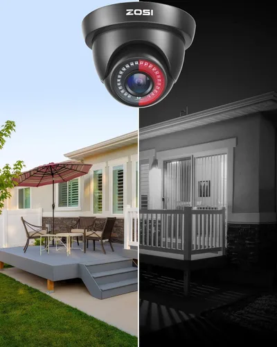 Miniatura 7 de ZOSI Paquete de 4 cámaras de seguridad domo 1080P 1920TVL HD-TVI, visión nocturna, cámara CCTV de vigilancia para interiores y exteriores de 2 MP