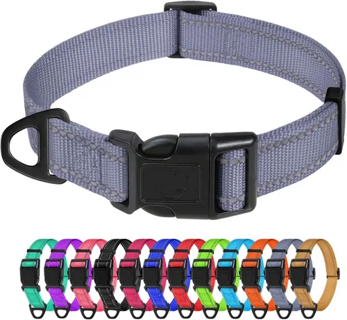 Miniatura 53 de TagME Collares de nailon reflectantes para perros, collar ajustable clásico para mascotas con hebilla de liberación rápida para perros pequeños