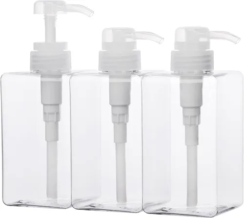 Miniatura 22 de Suream Botellas de prensa de bomba recargables de 9.5 onzas, dispensador de champú y acondicionador de plástico, botella vacía cosmética Azul pavo