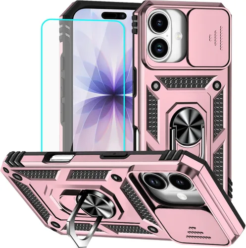 Miniatura 50 de HNHYGETE Funda para iPhone XR con protector de pantalla HD: [grado militar de 20 pies probada en caídas] Funda protectora para cámara deslizante a