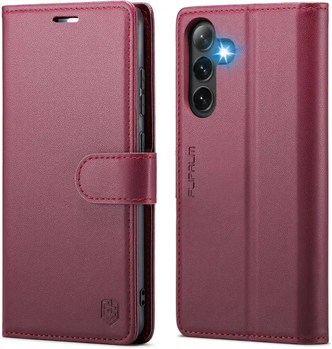 Miniatura 7 de FLIPALM Funda con cartera para Samsung Galaxy S25 FE, soporte para tarjeta de crédito con bloqueo RFID, cubierta protectora a prueba de golpes