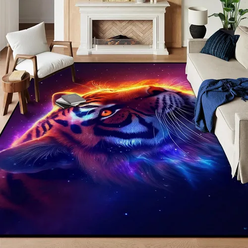 Miniatura 38 de Alfombra de Área Galaxia de 5' x 7', Dormitorio Sala de Estar para Niñas Niños Varones Alfombra Nebulosa Vórtex Tapetes Púrpura Azul Nube galaxy 1