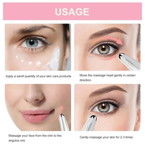 Miniatura 4 de TOUCHBeauty Masajeador eléctrico de ojos para ojeras, hinchazón, líneas finas/arrugas, patas de gallo y bolsas debajo de los ojos con vibración