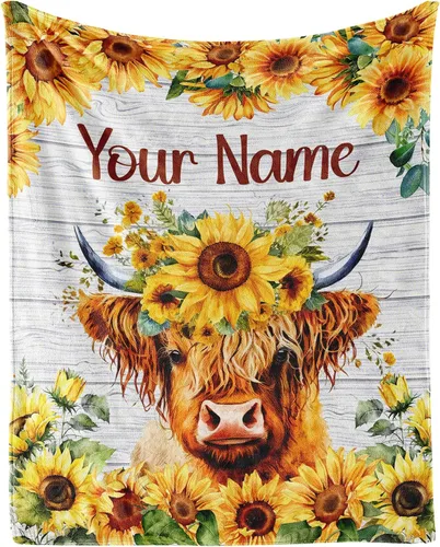 Miniatura 11 de Manta de vaca de las Tierras Altas para adultos - Mantas de vaca para mujeres y niñas - Suave, esponjosa y acogedora - 30"x40" Mantas para niños