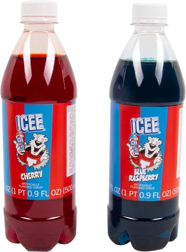 Miniatura 7 de ICEE Slushie Snow Cono Machine Bundle. Auténtica máquina de afeitar de hielo ICEE para encimera casera, paquete de 2 jarabes ICEE y 20 vasos