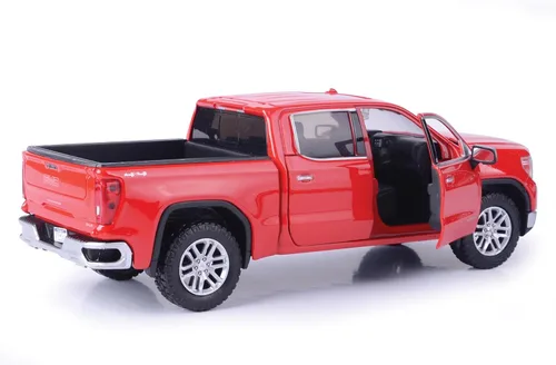 Miniatura 3 de Motormax Modelo a escala compatible con GMC Sierra 1500 SLT Crew CAB 2019 RED 1:27 MTM79361R
