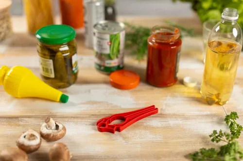 Miniatura 2 de KUHN RIKON Abrelatas suizos 5 en 1, rojo, plástico