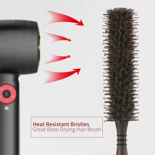 Miniatura 6 de PERFEHAIR Cepillo pequeño redondo de jabalí y cerdas de nailon, 1.8 pulgadas, cepillo de pelo para secar con soplado, rizar, hombres y mujeres