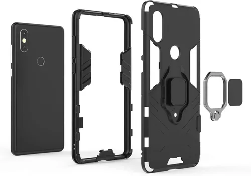 Miniatura 5 de LuluMain Compatible con funda Xiaomi Mi Mix 2S, soporte de anillo de metal, a prueba de golpes, carcasa de parachoques duro