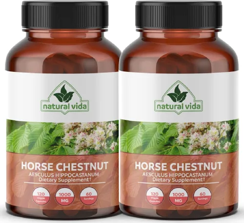 Miniatura 2 de Extracto de castaño de indias Aescin 20% – 1000 mg Cápsulas veganas Suplemento de hierbas – Sin OMG, sin gluten – Suministro para dos meses