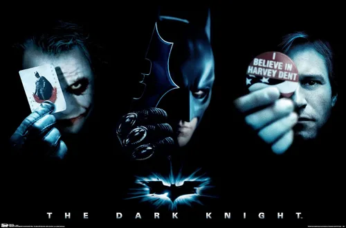 Trends International Película de DC Comics – The Dark Knight – The Joker, Batman, Harvey Dent Póster de pared, 14.725 x 22.375 pulgadas, versión