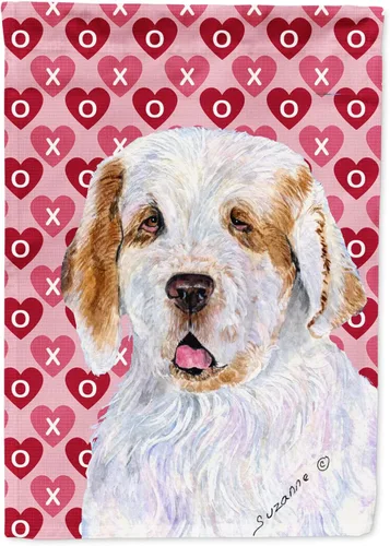 Miniatura 212 de Caroline's Treasures SS4484GF Bandera de jardín con diseño de bulldog inglés y corazones para el Día de San Valentín, bandera decorativa para patio