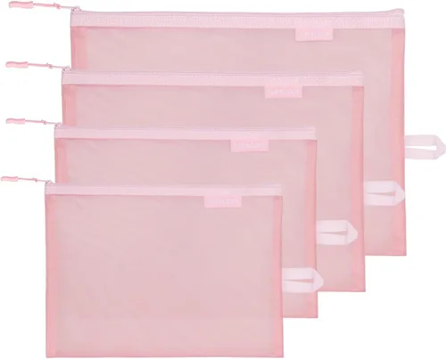 Miniatura 9 de SUPACOOL Bolsa de maquillaje de malla de viaje, bolsas organizadoras de cosméticos con cremallera, bolsas organizadoras de pañales, bolsa de nailon